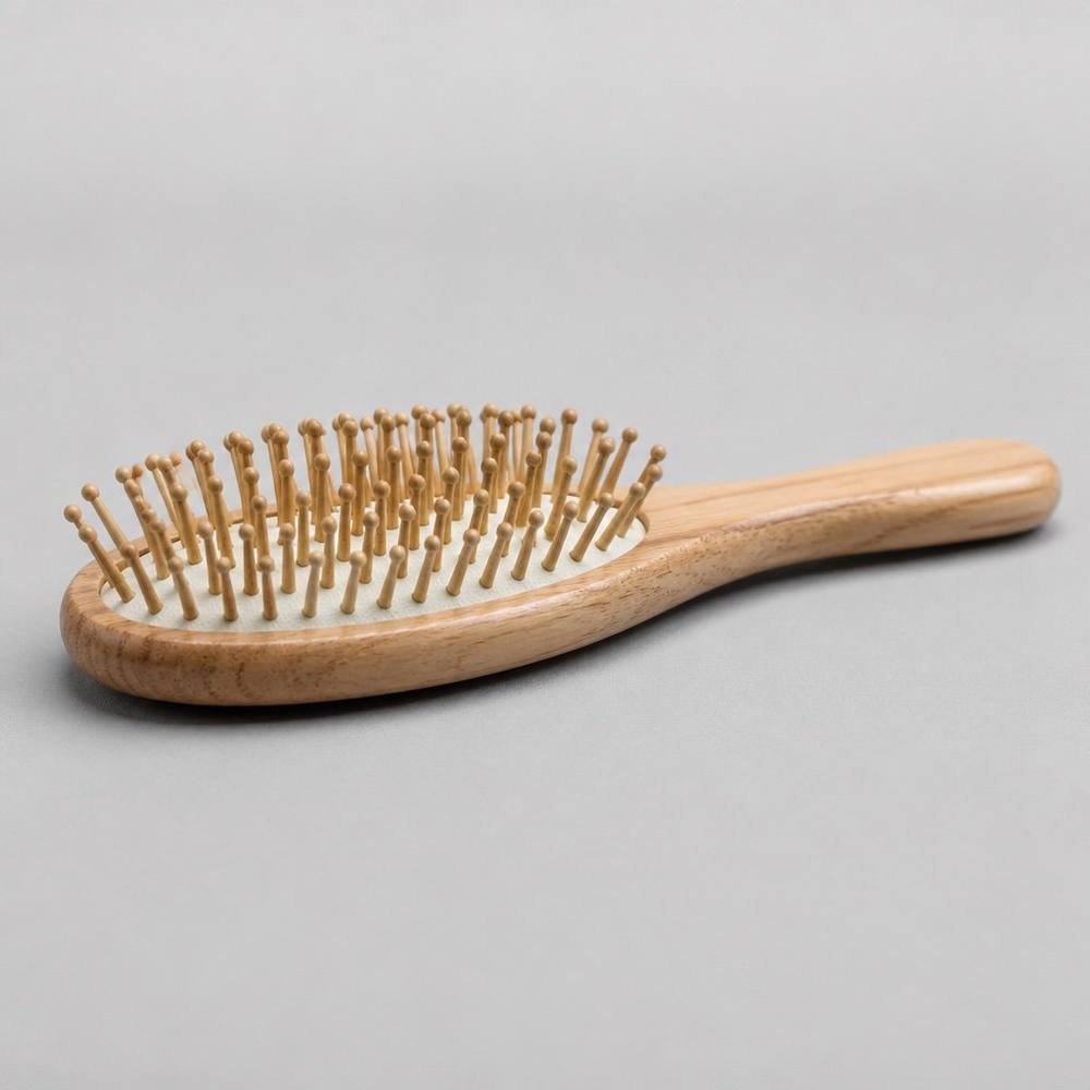 Brosse à cheveux en bois — vue secondaire
