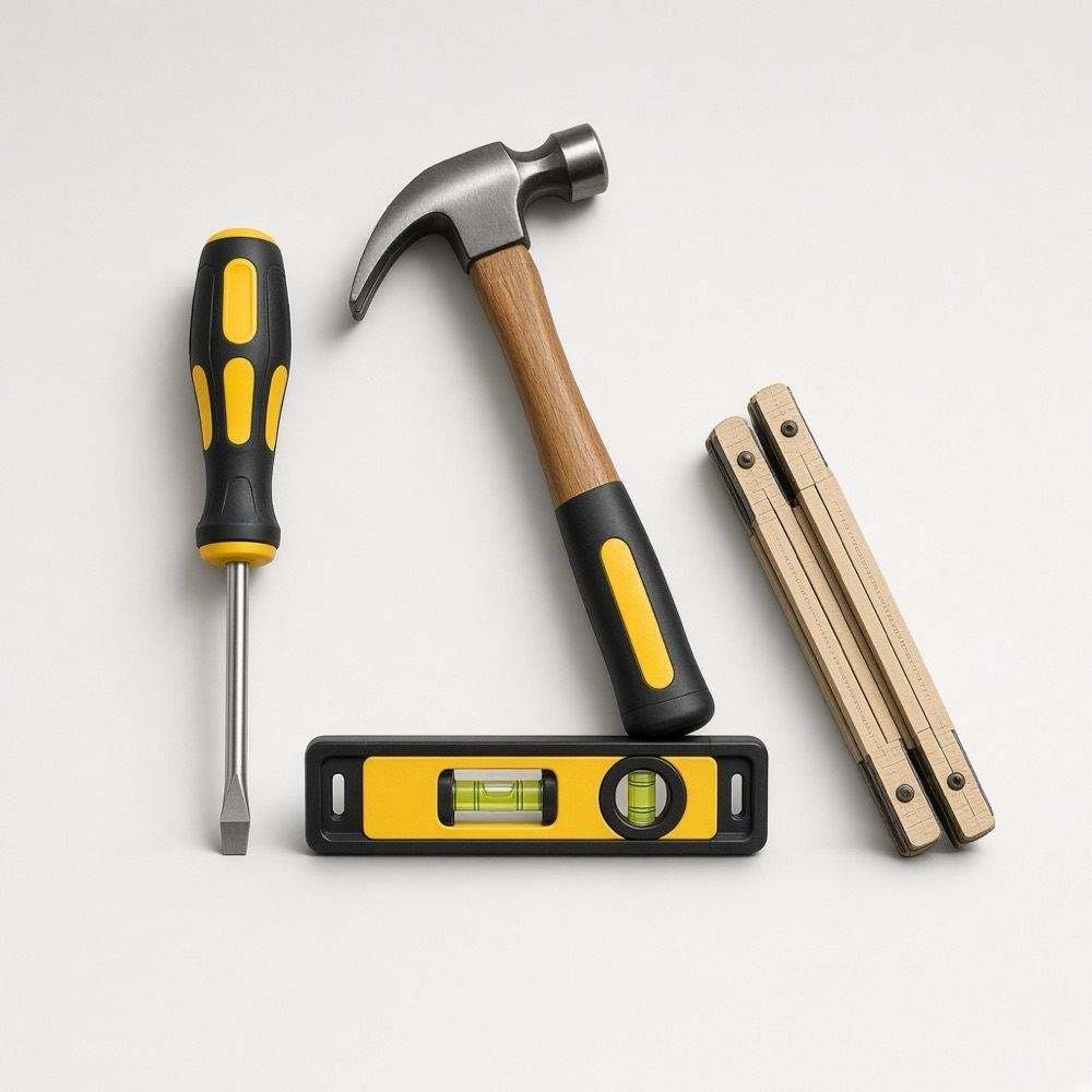Kit d'outils de base (tournevis, marteau, niveau, mètre) — vue secondaire